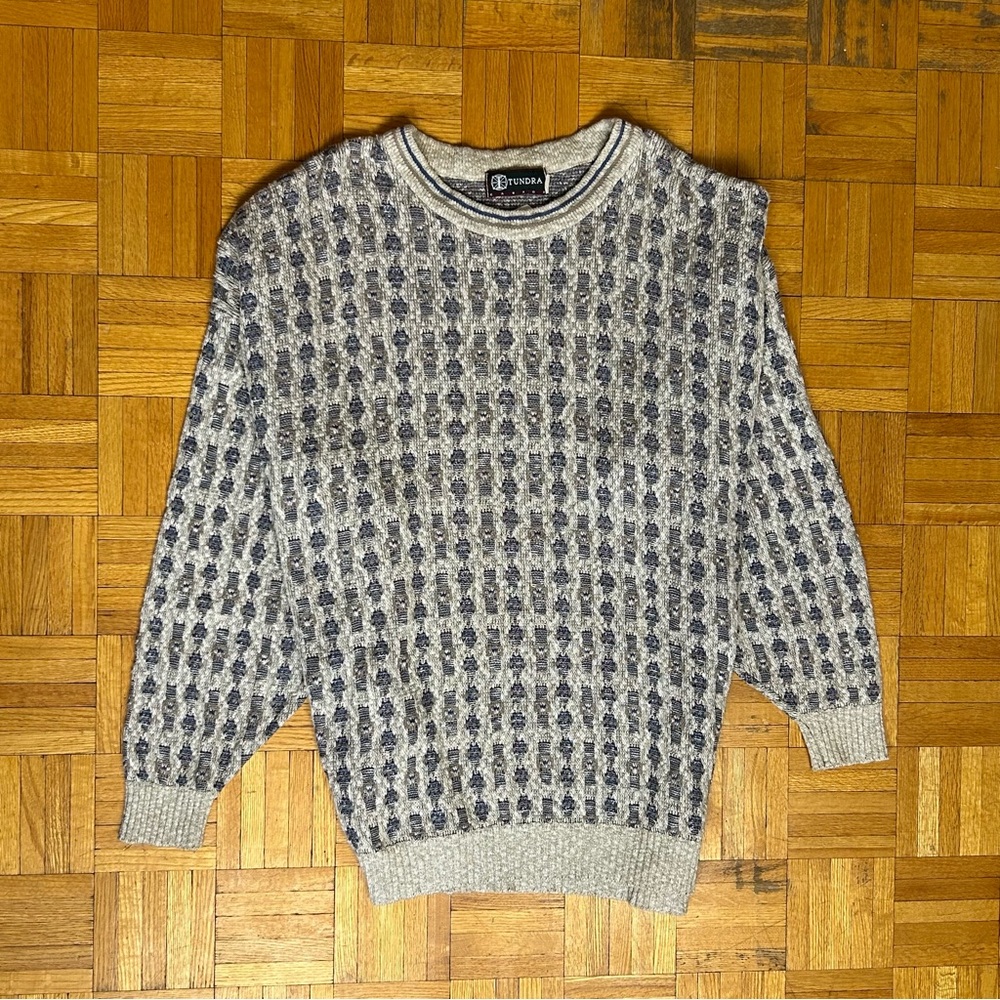 Tundra Coogi Style Men’s XXXL Blue and Gray Sweater